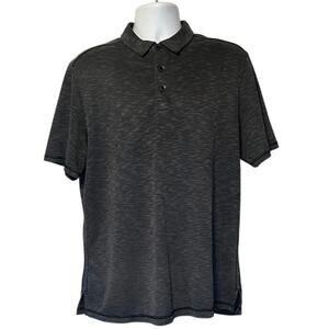 Tommy Bahama Paradiso Cove Striped Short Sleeve Polo Heathered Black Men’s Large
